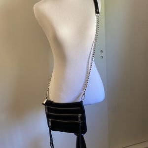 Black Leather Rebecca Minkoff crossbody with chain strap